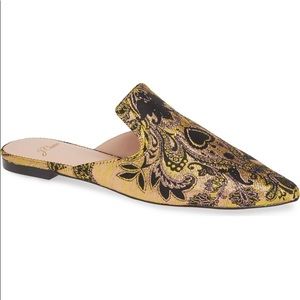 J. CREW Pointy Toe Brocade Mule Slide Marigold Blk